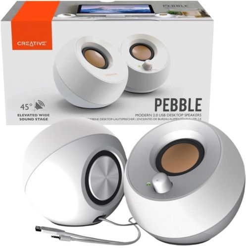 OUTLET_1: Głośniki komputerowe Creative Pebble 2.0 USB biały