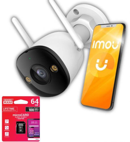 Kamera IP Imou bullet 3 5MP Wi-Fi IR30 z kartą pamięci 64GB Goodram