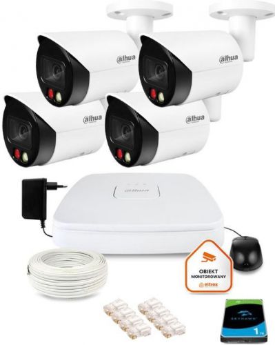 Zestaw monitoringu IP DAHUA 4 kamery IPC-HFW2449S-S-IL-0280B 4Mpx