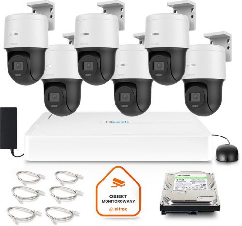 Zestaw monitoringu Hilook by Hikvision 6 kamery IP PTZ-N2MP 1TB dysk