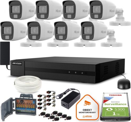 Zestaw monitoringu Hilook 8 kamer 2MPx TVICAM-B2M-20DL z dyskiem 1TB