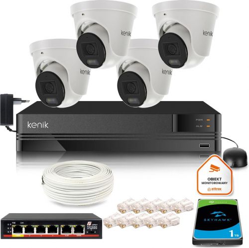 Zestaw monitoringu IP 4MPX domu Kenik