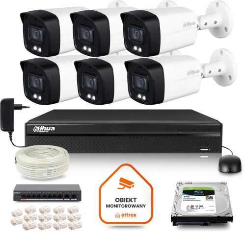 Zestaw monitoringu IP DAHUA 6 kamer IPC-HFW1439TL1-A-IL 4Mpx
