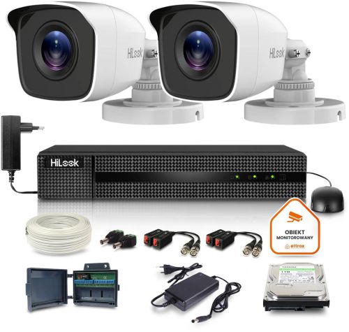 Zestaw monitoringu Hilook by Hikvision 2 kamer 2MPx TVICAM-B2M z dyskiem 1TB