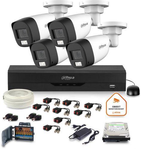 Zestaw monitoringu Dahua 4kam 2MP IR20m