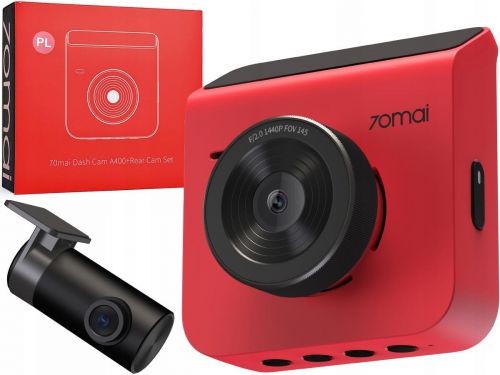 Wideorejestrator 70mai A400 Dash Cam + kamera cofania RC09 czerwony