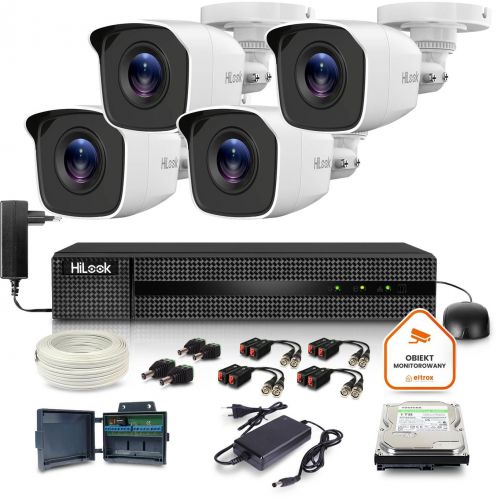Zestaw monitoringu Hilook by Hikvision 4 kamer FullHD TVICAM-B2M dysk 1TB