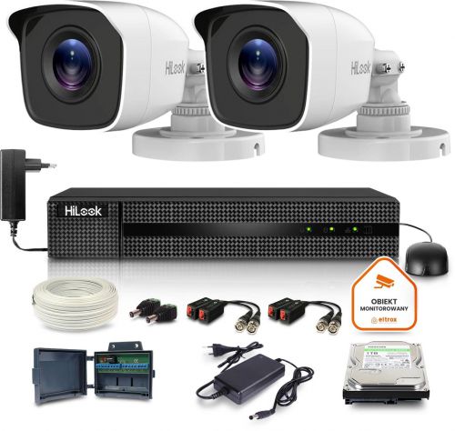 Zestaw monitoringu Hilook 2 kamer 5MPx TVICAM-B5M z dyskiem 1TB