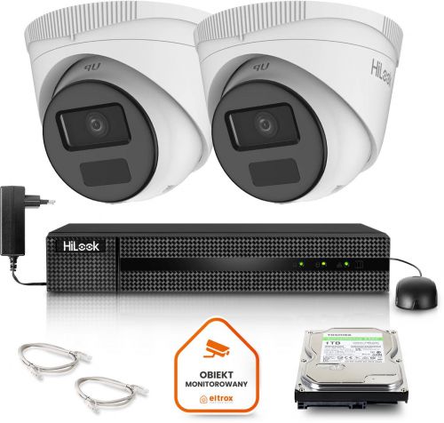 Zestaw monitoringu Hilook by Hikvision 2 kamer IP IPCAM-T2-P Full HD PoE