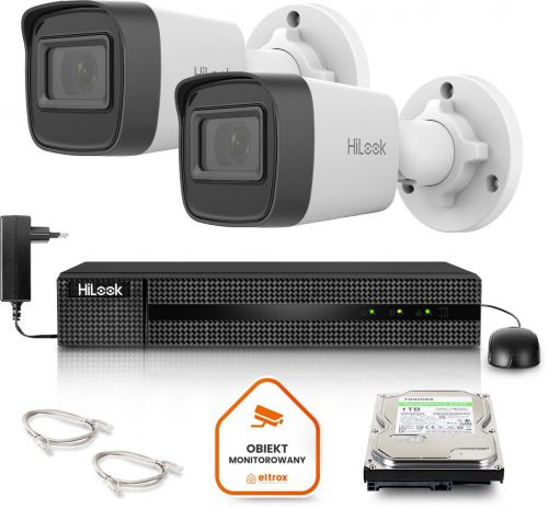 Zestaw monitoringu Hilook by Hikvision 2 kamer IP IPCAM-B2-P Full HD PoE