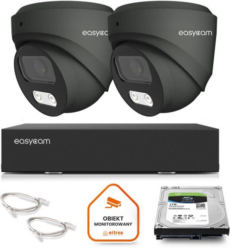 Zestaw monitoringu IP Easycam 2 kamery EC-IP-D5MP30DL-G 5MPx POE