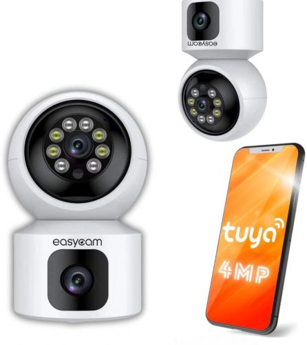 Kamera IP EasyCam obrotowa wewnętrzna dual WiFi Tuya 4MP (2MP + 2MP) EC-4PT2DL-FL